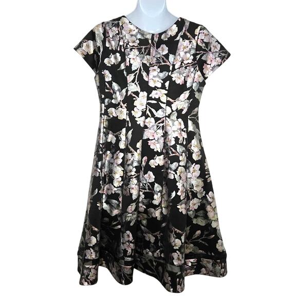 Lane Bryant Floral Foil Fit & Flare Knee Length Dress Size 14/16 NWOT - Picture 4 of 5